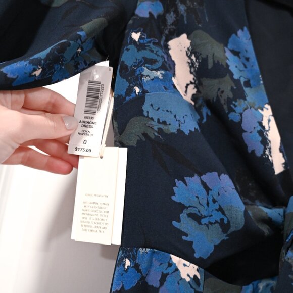 Wilfred Aritizia Aubagne Print Tie Front Midi Dress Size 0 NWT - Picture 5 of 12